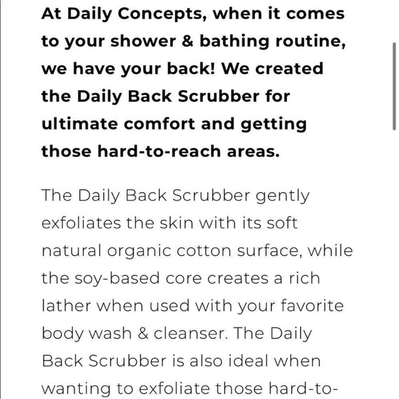 🆕 Daily Concepts Daily Shower Back Scrubber in White - Picture 4 of 7